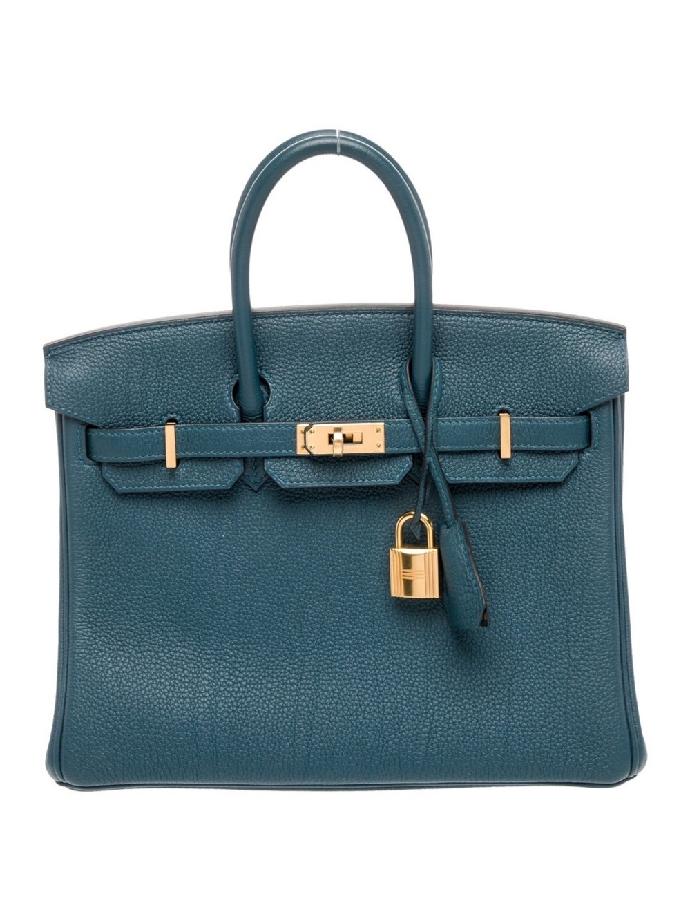 Hermes Teal Togo Leather Satchel GHW 35CM